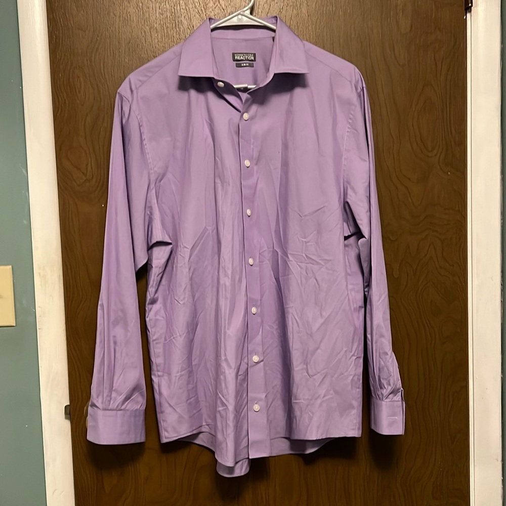 Kenneth Cole Reaction slim fit purple shirt size 16 32-33